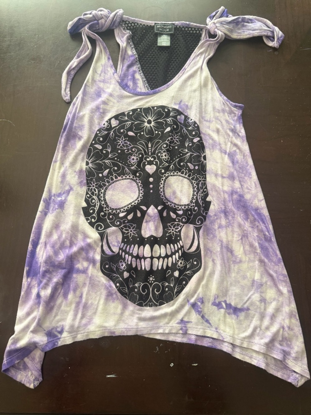 Day of the Dead Tie-Dye Skull Tank Top - Lavender